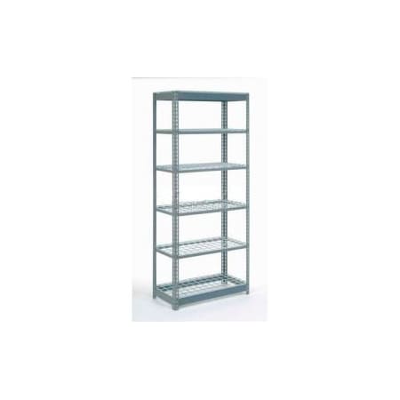 Global Equipment Heavy Duty Shelving 36"W x 12"D x 84"H With 6 Shelves - Wire Deck - Gray 717405